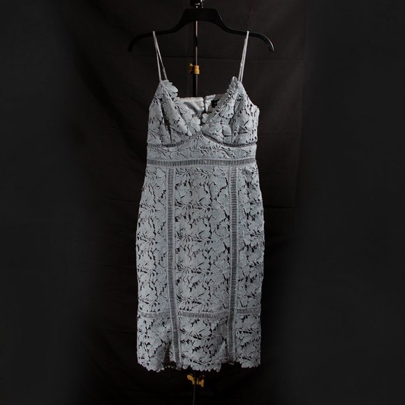 Bardot Botanica Lace Dress Dusty Blue - Picture 1 of 14